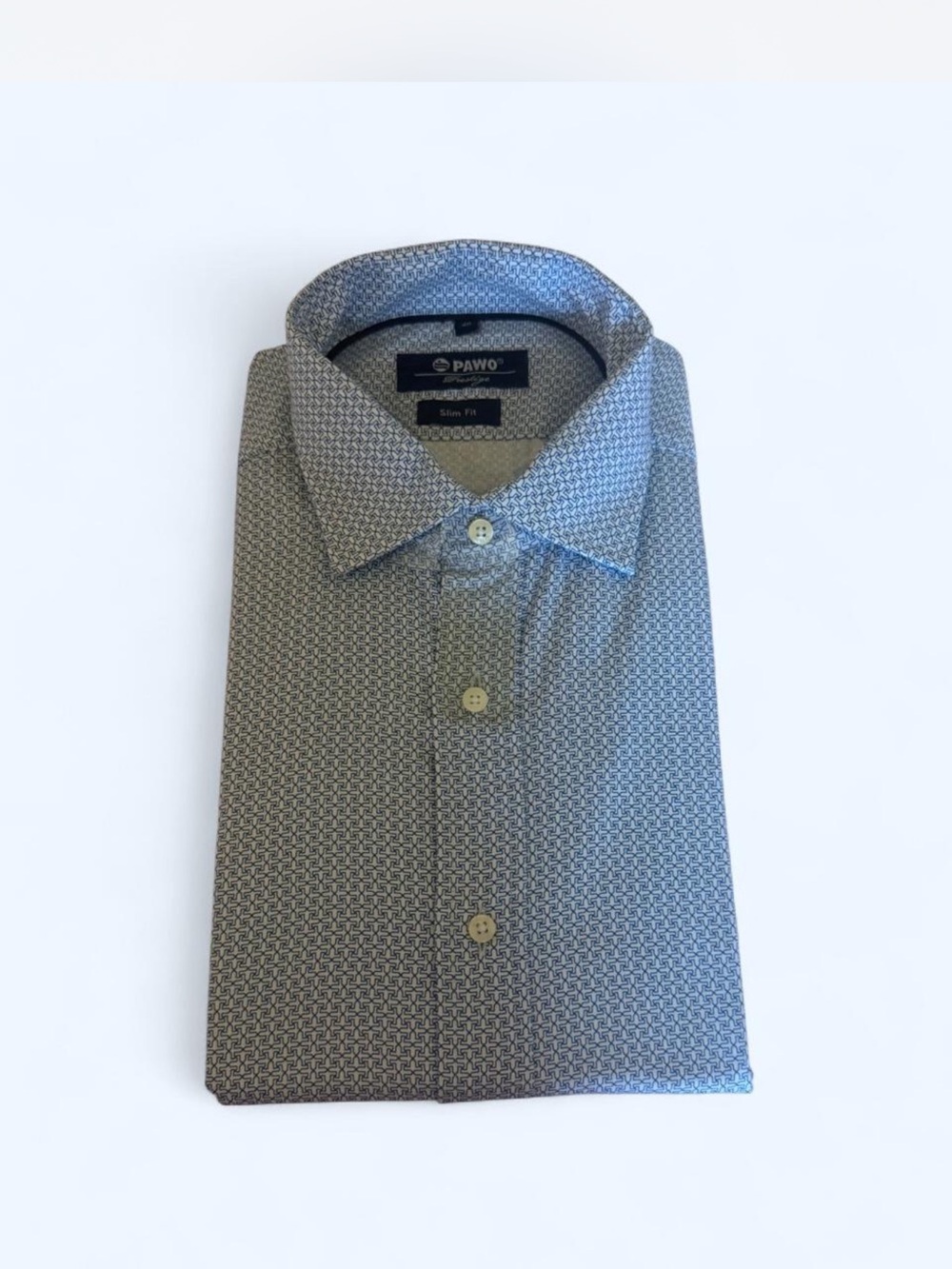 Slim Fit Men's Patterned Dress Shirt - Blue
